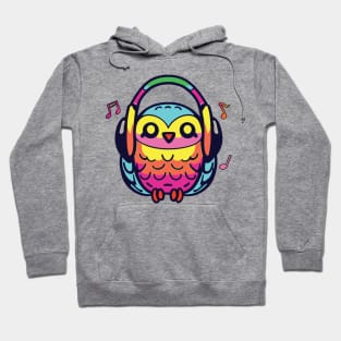 Happy Owl with headphones Hoodie